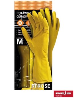 Reis RFROSE tanie rękawice gumowe gospodarcze flokowane żółte