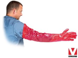 Kruuse KRU-RVET  czerwone rękawice weteryjne  - długie rękawice dla weterynarzy