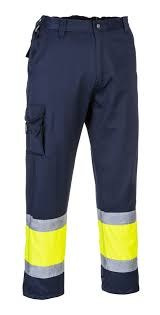Portwest E049 spodnie robocze do pasa bojówki ostrzegawcze dwukolorowe