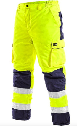 CXS Canis Cardiff spodnie robocze do pasa ocieplane męskie odblaskowe żółte