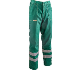 Polstar Brixton Classic spodnie robocze do pasa zielone z pasami odblaskowymi tanie