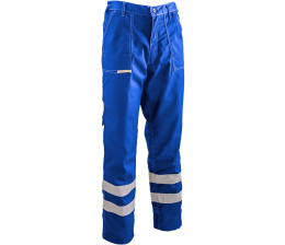 Polstar Brixton Classic spodnie robocze do pasa niebieskie z pasami odblaskowymi