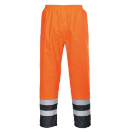 Portwest Traffic S486 spodnie robocze do pasa ostrzegawcze przeciwdeszczowe dwukolorowe