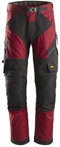 Snickers Workwear 6903 FlexiWork+ spodnie robocze do pasa czarno-czerwone