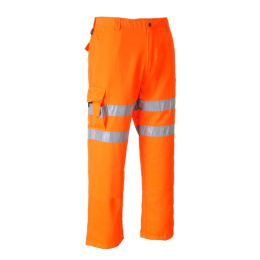 Portwest TR46 spodnie robocze do pasa bojówki kolejarskie ostrzegawcze
