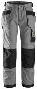 Snickers Workwear 3213 Rip-Stop spodnie robocze do pasa z workami kieszeniowymi szaro-czarne