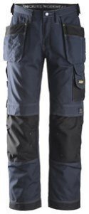 Snickers Workwear 3213 Rip-Stop spodnie robocze do pasa z workami kieszeniowymi granatowo-czarne