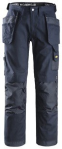 Snickers Workwear 3214 Canvas+ spodnie robocze do pasa z workami kieszeniowymi granatowe