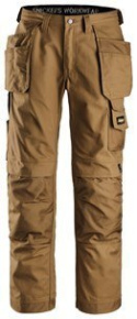 Snickers Workwear 3214 Canvas+ spodnie robocze do pasa z workami kieszeniowymi brązowe