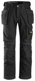 Snickers Workwear 3215 Cotton 100% bawełna spodnie robocze do pasa z workami kieszeniowymi czarne