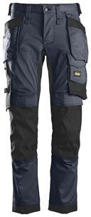 Snickers Workwear 6241 Stretch AllroundWork spodnie robocze do pasa z workami kieszeniowymi granatowo-czarne