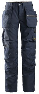 Snickers Workwear 6701 AllroundWork+ damskie spodnie robocze do pasa z workami kieszeniowymi granatowo-czarne