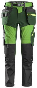 Snickers Workwear 6940 Stretch FlexiWork+ spodnie robocze do pasa z workami kieszeniowymi zielone