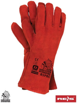 Reis RSPBCINDIANEX czerwone rękawice robocze długie z dwoiny