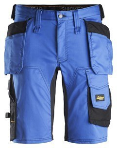 Snickers Workwear 6141 Stretch AllroundWork spodnie robocze krótkie z workami kieszeniowymi niebiesko-czarne