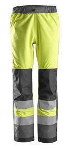 Snickers Workwear 6530 spodnie robocze do pasa odblaskowe przeciwdeszczowe żółte