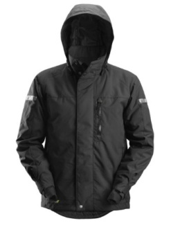 Snickers Workwear 1102 AllroundWork 37.5® wodoodporna kurtka robocza zimowa męska z kapturem czarna