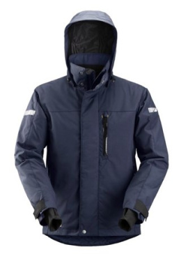 Snickers Workwear 1102 AllroundWork 37.5® wodoodporna kurtka robocza zimowa męska z kapturem granatowa