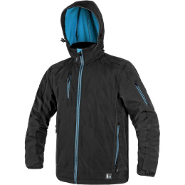 CXS Canis Durham kurtka robocza ocieplana softshell męska przeciwdeszczowa czarno-niebieska - odzież ochronna oddychająca