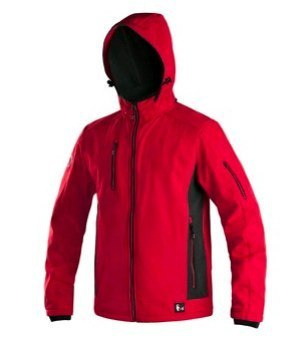 CXS Canis Durham kurtka robocza ocieplana softshell męska przeciwdeszczowa czerwona- odzież ochronna oddychająca