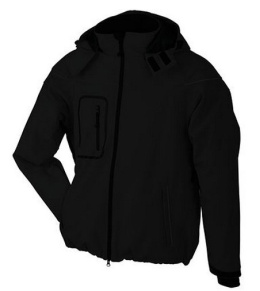 James&Nicholson Winter Softshell kurtka robocza ocieplana wodoodoporna oddychająca czarna- odzież ochronna