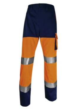 Delta Plus Panostyle spodnie robocze do pasa ostrzegawcze pomarańczowe