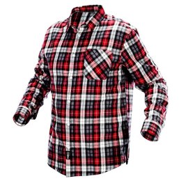 Neo Tools 81-540 koszula flanelowa krata czerwona 100% bawełna