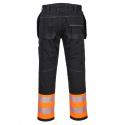 ostrzegawcze spodnie do pasa Portwest PW307 czarno-pomarańczowe
