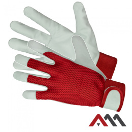 rękawice wzmocnione skórą licową RTOP-EX RED MESH Art.Master