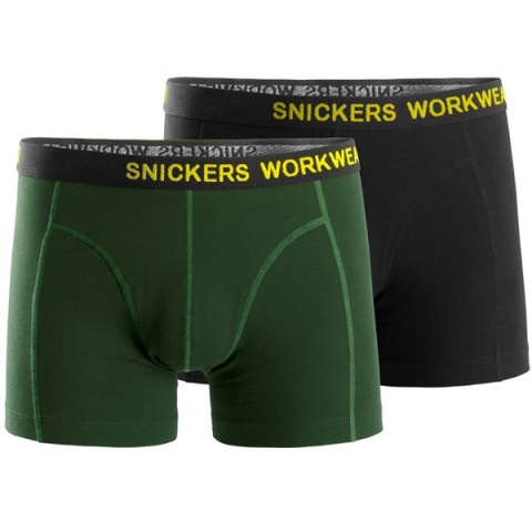 bokserki elastyczne 9436 Snickers Workwear zielone i czarne