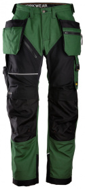 spodnie robocze do pasa Canvas+ RuffWork+ 6214 Snickers Workwear zielono-czarne