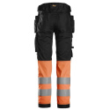 Snickers Workwear spodnie do pasa odblaskowe 6234 czarno-pomarańczowe