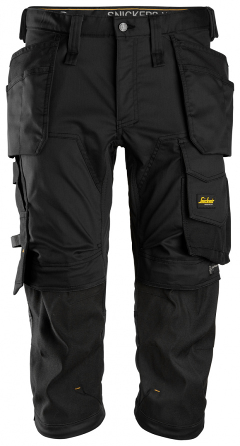 spodnie robocze piratki AllroundWork Stretch 6142 Snickers Workwear czarne