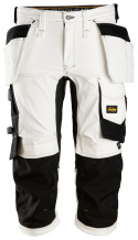 spodnie robocze piratki AllroundWork Stretch 6142 Snickers Workwear czarno-białe