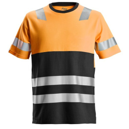 t-shirt roboczy odblaskowy AllroundWork 2534 Snickers Workwear pomarańczowo-czarny