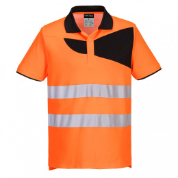 koszulka robocza ostrzegawcza polo PW212 Portwest pomarańczowo-czarna