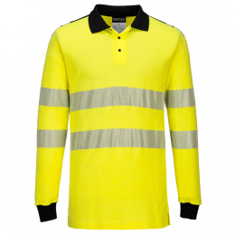 koszulka robocza polo trudnopalna ostrzegawcza FR702 Portwest żółto-czarna