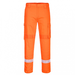spodnie robocze do pasa trudnopalne ostrzegawcze Bizflame Plus FR401 Portwest pomarańczowe