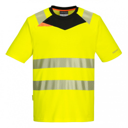 t-shirt roboczy ostrzegawczy DX3 z krótkim rękawem DX413 Portwest żółto-czarny