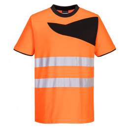 t-shirt roboczy PW2 ostrzegawczy PW213 Portwest pomarańczowo-czarny