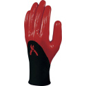 rękawice robocze powlekane nitrylem DPVE715 Delta Plus czarno-czerwone