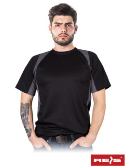t-shirt roboczy męski Modern z siateczki Reis czarny