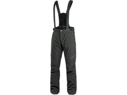 spodnie robocze zimowe męskie softshell Trenton CXS Canis z odpinanymi szelkami czarne