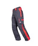 spodnie do pracy H6437 Neon Ardon przedłużone szaro-czerwone