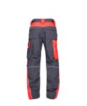spodnie bhp męskie H6437 Neon Ardon przedłużone szaro-czerwone