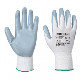 rękawice robocze powlekane nitrylem Flexo Grip A319 Portwest szaro-białe