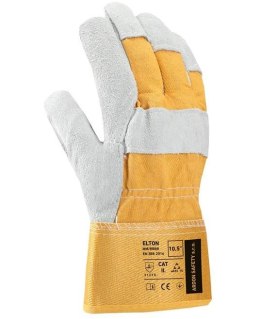 rękawice robocze wzmacniane skórą Safety/Elton A10042 Ardon żółte
