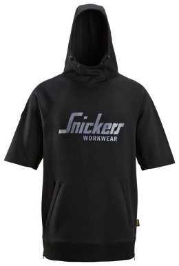 bluza robocza z kapturem krótki rękaw logo 2850 Snickers Workwear czarna