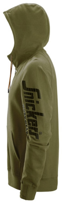 bluza męska na suwak z kapturem logo Snickers Workwear 2895 khaki
