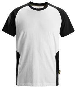 t-shirt roboczy dwukolorowy 2550 Snickers Workwear biało-czarny